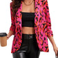Cardigan Coat Candy Color Loose Print Casual Long Sleeve Ladies