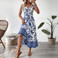 Retro Resort-style Long Dress V-neck Sleeveless One-piece Dress