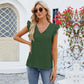 V-neck Ruffled Short Sleeve Women's Top