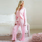 Simple Style Pleated Satin Casual Suit Women