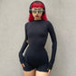 Niche Waist Hollow Long-sleeved Ladies Bodysuit