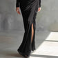 Elegant Wrap Dress With A Boat Neckline And A Fitted Waist