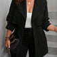 Drawstring Large Lapel Mid-length Trench Coat