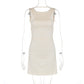 European And American Solid Color Sleeveless Skirt Backless Sheath Dress