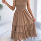 Casual Sleeveless Ruched Waistline Flounce Maxi Dress