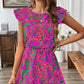 Dress European And American Ruffle Sleeve Slim Fit A- Line Dress Midi Dress