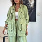 Women's Clothing Straight-leg Trousers Two-piece Set Solid Color Fashion