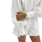 Combinaison ample en coton flammé blanc tendance pour femme