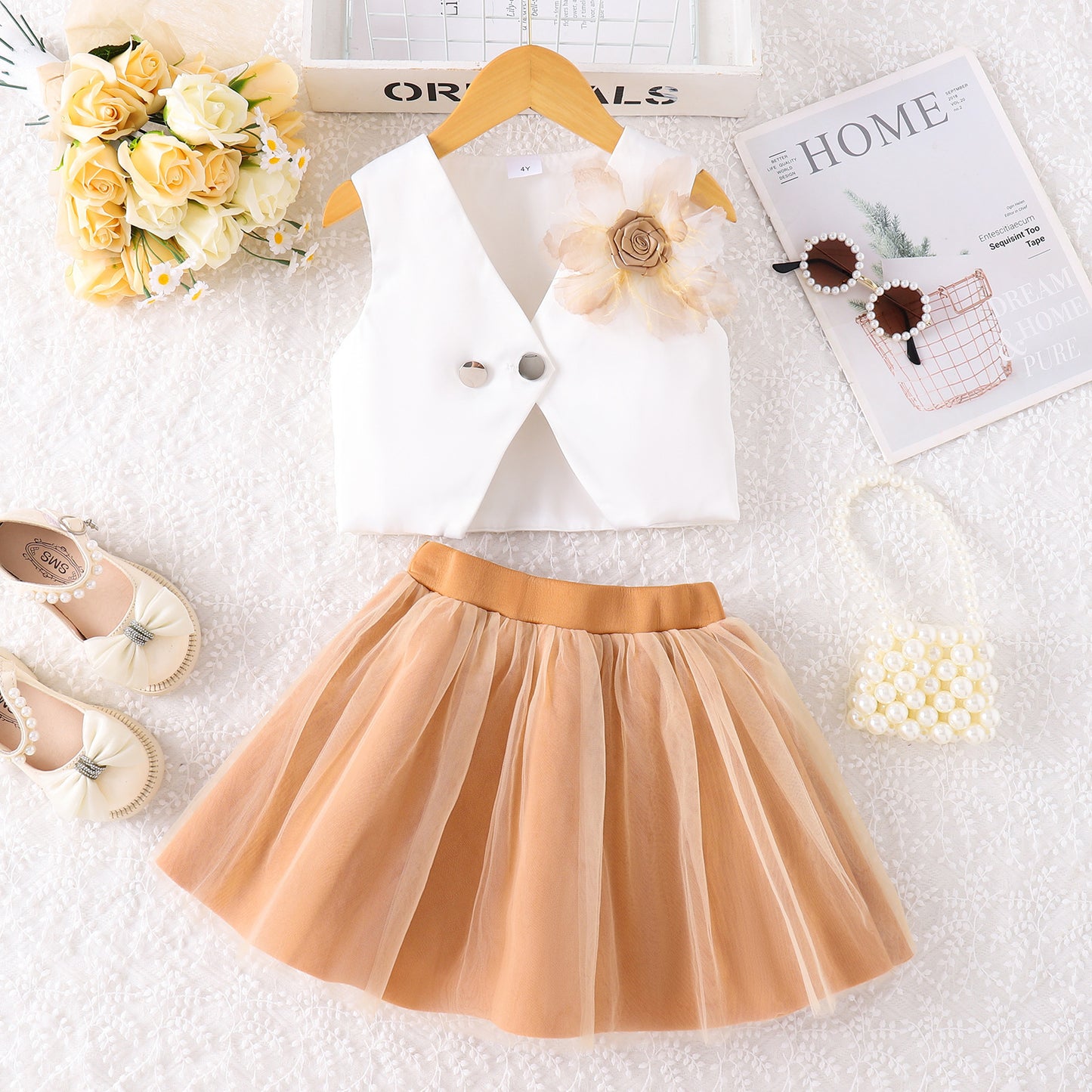 Mesh Princess Dress Two-piece Set