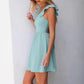 Fluttering Sleeves Sweet Short Skirt Back Bow-Tied Halterneck Dress With Open Back