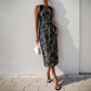 Women's Elegant High Waist Dress Sleeveless Printed