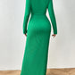 New Solid Color Round Neck Waist Trimming Long Sleeve Narrow Suit