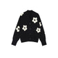 Women's V-neck Three-dimensional Applique Thin Floral Knitwear Jacket