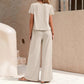 Casual Fashion Solid Color Top Suit Wide Leg Pants