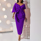 European And American Big Bow Split Sheath Dress
