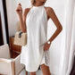 Robes tendance pour femmes, couleur pure, dos nu, col licou