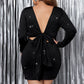 European And American Round Neck Plus Size Thin And Glittering Hip Skirt