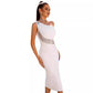Bandage Solid Color One-shoulder Joint Slim Fit Dress