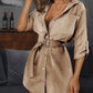 Solid Color Wan Sleeve V-neck Women's Dress Shirt