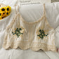Embroidered Knitted Suspender For Women Loose Fitting