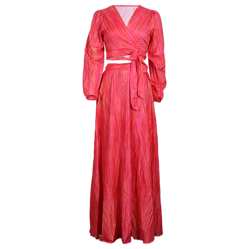 Ensemble haut à manches longues imprimé mode femme