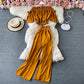 One-shoulder Off-the-shoulder Top High-waisted Wide-leg Pants Two-piece Suit