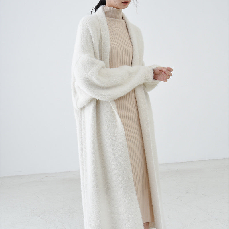 Mink Fleece Sweater Cardigan Fur Coat