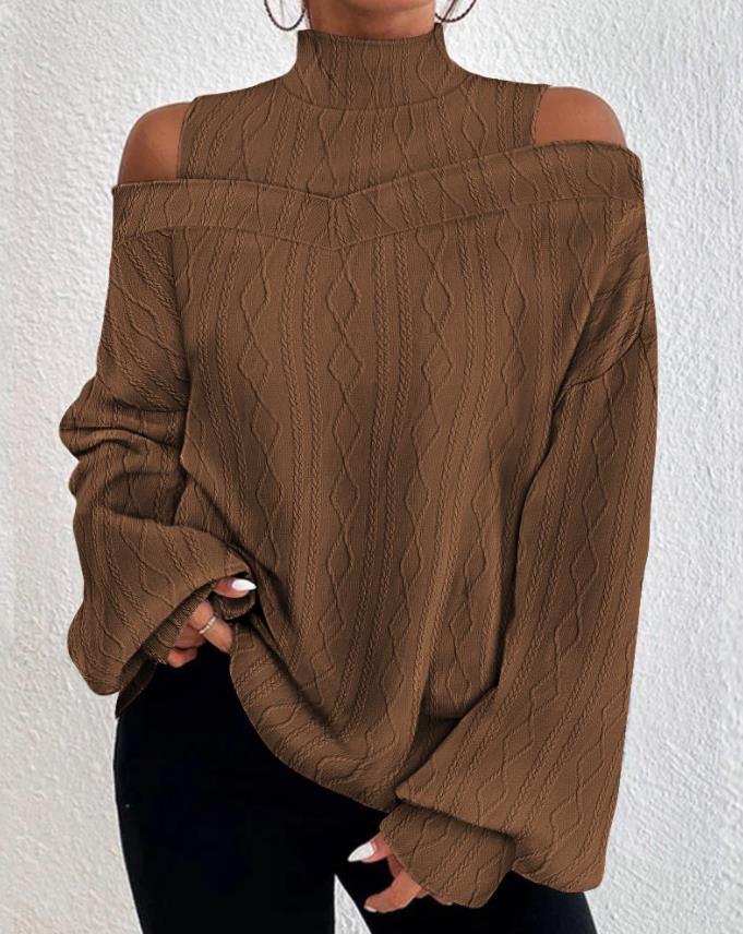 Fall Winter Fashion Off-the-shoulder Women's T-shirt