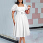 High-waisted Solid-color Elegant European And American-style Dress