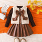 Three-piece Set Of Long-sleeve Base PU Leather Skirt