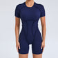 Backless Short Sleeve One-piece