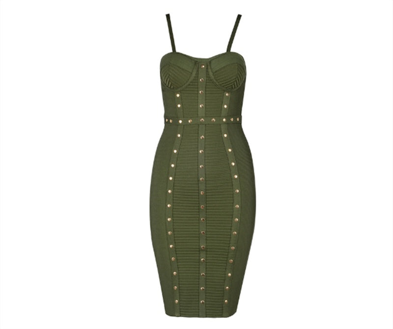 Robe à bretelles perlée faite à la main, jupe courte bandage