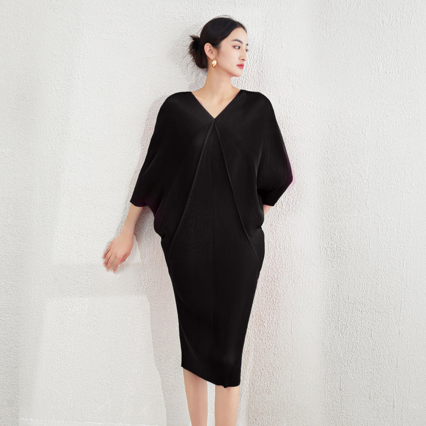 Robe plissée grande taille de haute qualité pour femmes