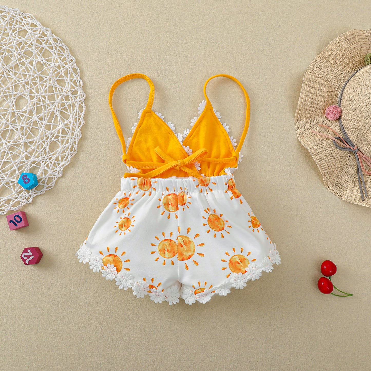 Body porte-jarretelles pour fille, lotion tournesol