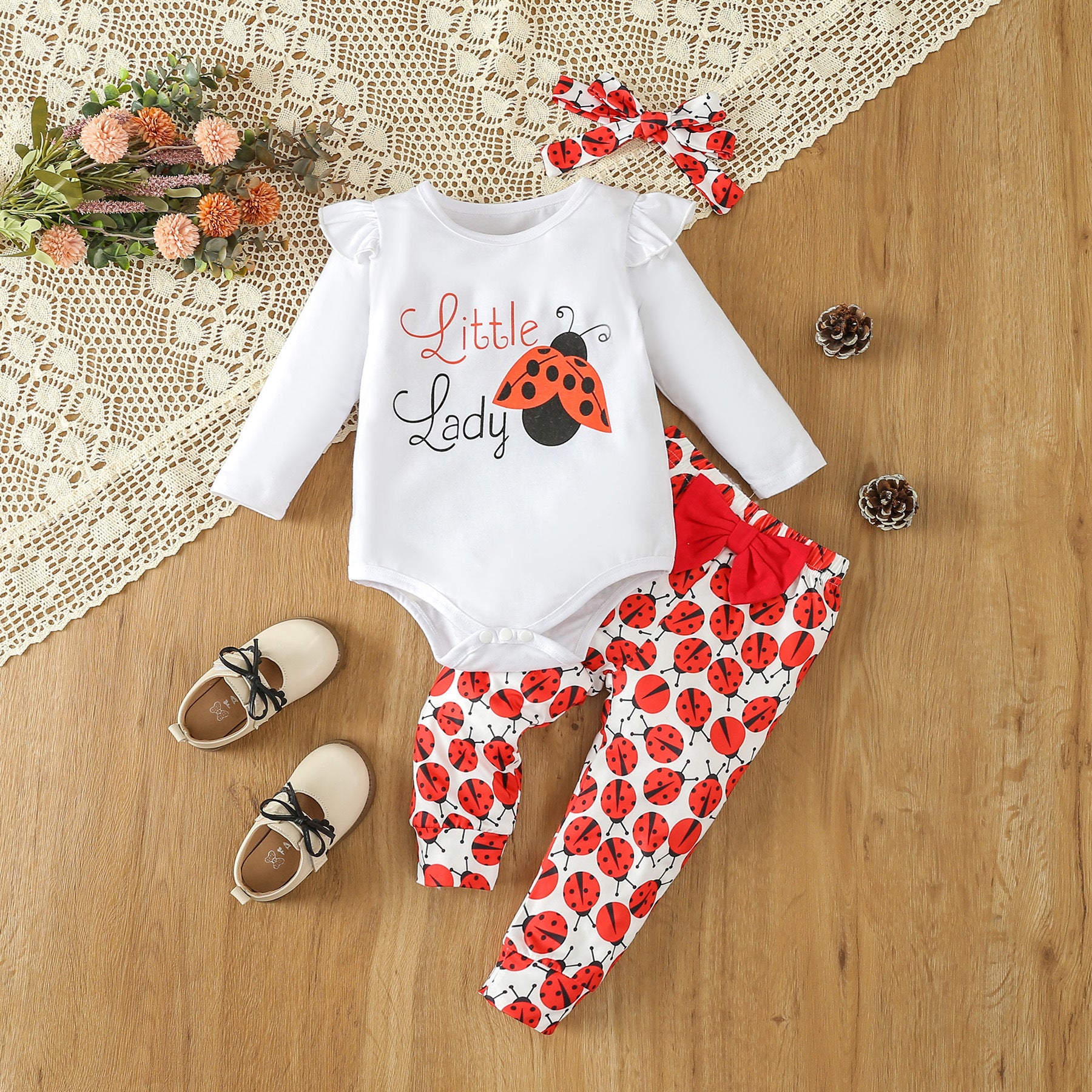 Infant Toddler Long Sleeve Bowknot Two-piece Set
