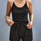 Women's Summer Fashion Pleated Stitching Metal Strap Jumpsuit