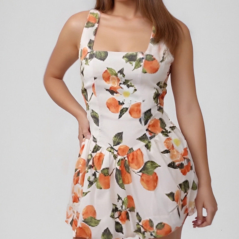 New Stylish Elegant Vintage-style Sexy Figure-hugging Printed Dress