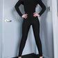 Women's One Shoulder Cutout Long Sleeve Turtleneck Top