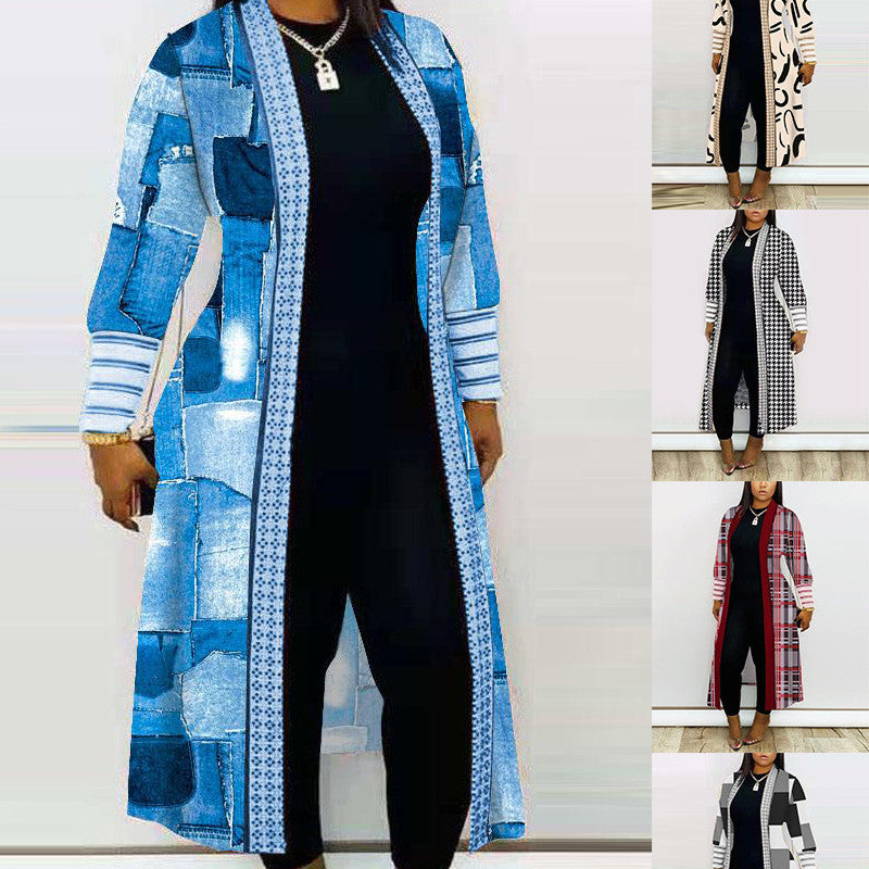 Manteau à manches longues et coutures amples pour les déplacements