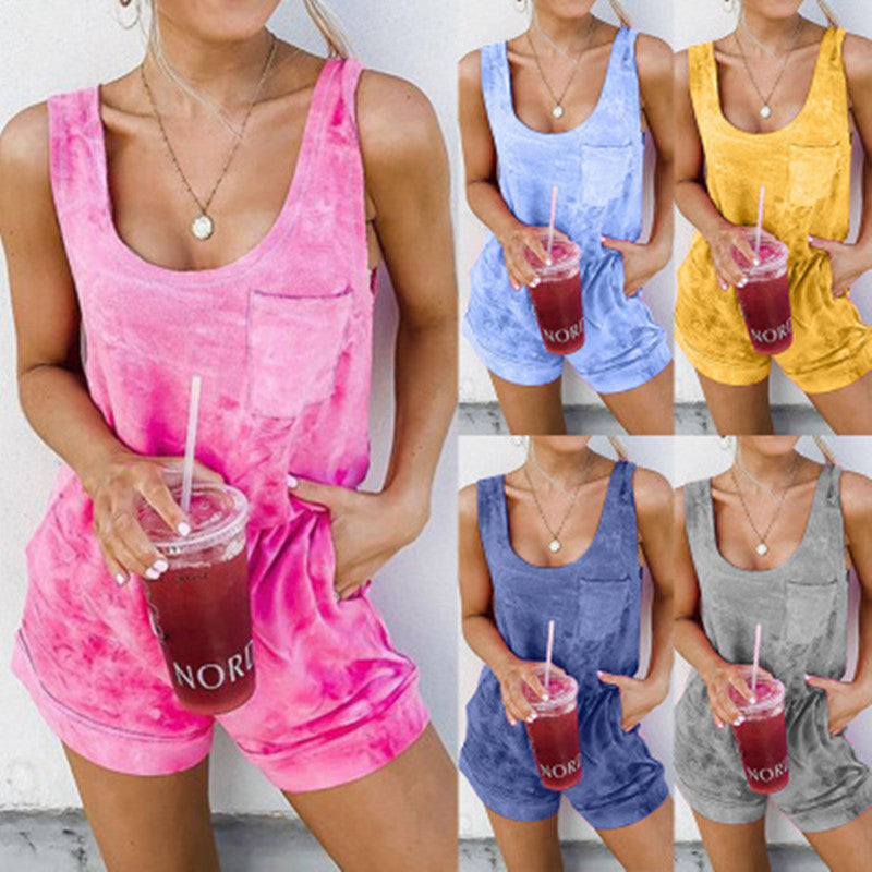 Combinaison short skinny à dégradé de couleurs pour femme