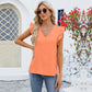 V-neck Ruffled Short Sleeve Women's Top