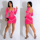 Fashion Color Mesh Drilling Long Sleeve Dress