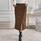 Women's Retro Temperament Split Corduroy Skirt