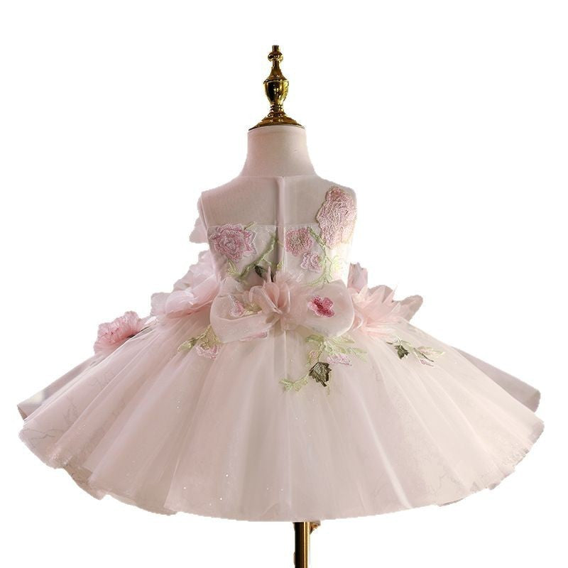 Girl's Dress Mori Style Birthday Flower Girl Little Host Piano Performance Costume