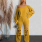 Women's Ripped Loose Sweater Two-piece Suit
