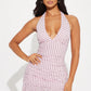 Fitted Waistline Dress With Lace Trim Bodycon Style For Women