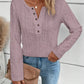 Summer Solid Color Long Sleeve Hollowed Leisure Shirt