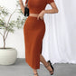 Costume femme taille haute slim fit sur le côté