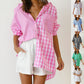Women's Long-sleeved Shirt Fashion Loose Casual Plaid Shirt