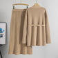 Knitted Skirt Two-piece Pleated Long Skirt Fashion Suit